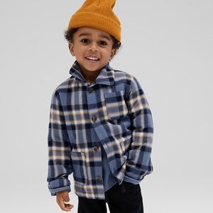 GAP Blue Yellow Plaid Chore Jacket Shacket